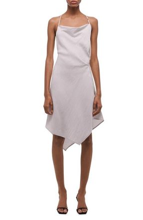 Helmut Lang Scarf Hem Knot Slipdress in Ice at Nordstrom, Size 10