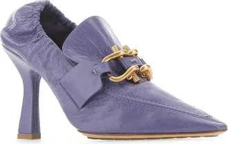 Bottega Veneta Leather Mule Heel Heel - Purple