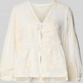 Apricot Blusenshirt mit V-Ausschnitt in Ecru, Gr&ouml;&szlig;e XXL