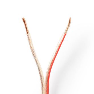 Nedis Cable De Altavoz 2x 250 Mm Cca 1000 M Redondo Pvc Transparente Brida