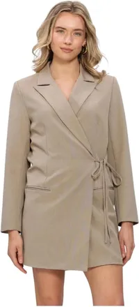 Ydence Ydence, Dames, Jurken, Beige, Maat: XS Leer
