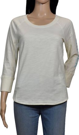 James Perse Women California Long Sleeve Crew Neck Cotton T-Shirt In Ivory
