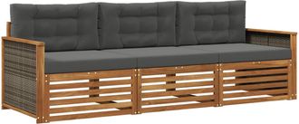 vidaXL Conjunto De Sof&aacute;s De Exterior 3 Uds. Natural Y Antracita Vidaxl