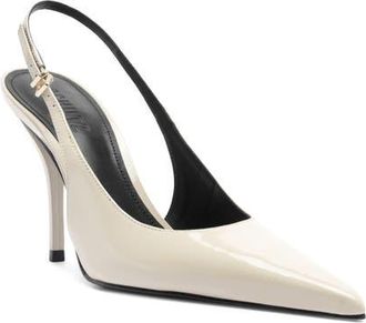 Schutz Liora Slingback Pointed Toe Pump in Sugar White at Nordstrom, Size 10.5
