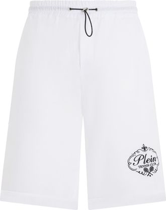 Philipp Plein Linen Drawstring Shorts Tennis Club