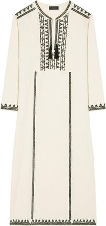 Alanui Akasha embroidered cotton-blend dress - women - Cotton/Linen/Flax/Paper Yarn - M - Neutrals