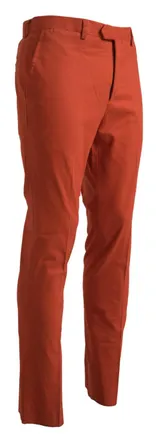 Bencivenga Orange Straight Fit Men Formal Trousers Mens Pants