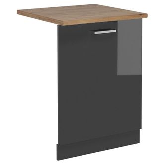 Vicco Tapa Del Lavavajillas R-line, Antracita Alto Brillo, 60 Cm, Et Roble, Vicco