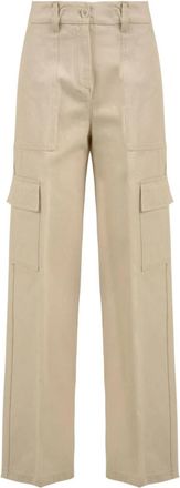 Aspesi Cargo Broek - Dames - Wijde Broeken - Beige - M - Broeken