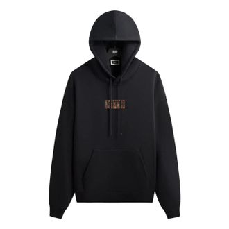Kith Classic Logo Leopard Applique Nelson Hoodie Black KHM034446-001