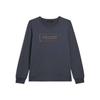 Freddy Felpa sportiva da donna con grafica frontale in strass