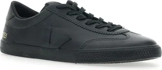 Veja Unisex Sneakers Volley Black Leather Organic Traced Trainers