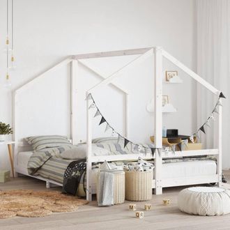 vidaXL Vidaxl - Estructura De Cama Para Ni&ntilde;os Madera Pino Blanco 2x(80x200) Cm