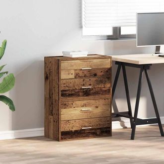Berkfield Home Durable Cabinets with 2 Drawers 2 pcs Old Wood 60x31x40 cm Engine in Brown | Size: 60 x 31 x 40 cm