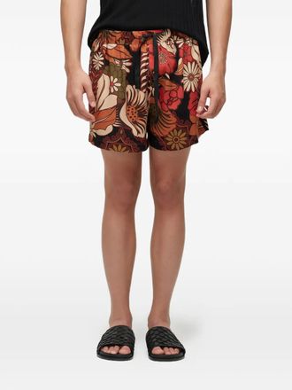 Osklen Pyjama shorts met bloemenprint en trekkoord - Zwart