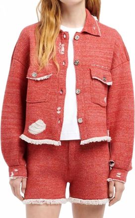 Barrie Denim Fringed Cashmere Cotton Shorts In Special Cinder