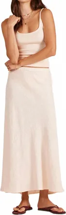 bobi Bias Cut Maxi Skirt In Linen