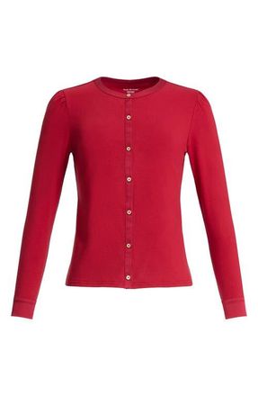 Isaac Mizrahi New York Button Detail Knit Top in Red at Nordstrom, Size X-Small