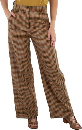 Kenzo Plaid Tailored Wide Leg Pants, Brand Size 34 (US Size 2)