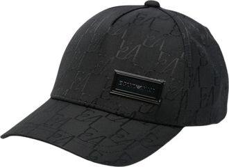 Emporio Armani Monogram Jacquard Baseball Cap - Heren - Petten - Zwart - ONE Size - Accessoires