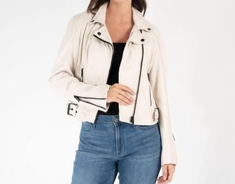 Mauritius Bita Rf Leather Jacket In Off White