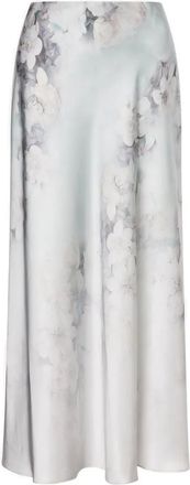 Alberta Ferretti Gonna midi a fiori - Blu