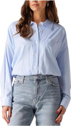 Catwalk Junkie Tuck In Blouse - Dames - Overhemden - Blauw - L - Overhemden