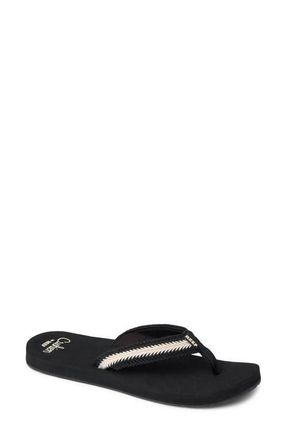 Reef Baja Elena Flip Flop in Black/Vintage at Nordstrom, Size 11