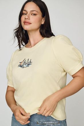 Maeve Puff-Sleeve Sweatshirt Tee