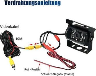 OEM C&aacute;mara De Marcha Atr&aacute;s Gran Angular Con Visi&oacute;n Nocturna Infrarroja Y Cable De V&iacute;deo De 10 M - Jinfgerne - Ideal Para Coches Y Autocaravanas, Resistent