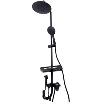 GreenIce Conjunto Ducha Lat&oacute;n/zinc - Acero Inoxidable- Abs, Negro, Agua Caliente-fr&iacute;a, Monomando [qli-fa-3002]