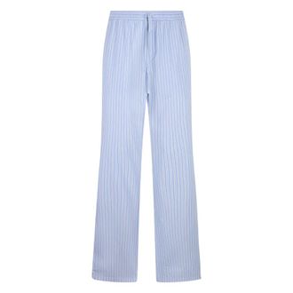 Dolce & Gabbana Wide Trousers, male, Blue, Size: L Embroidered Poplin Pajama Pants