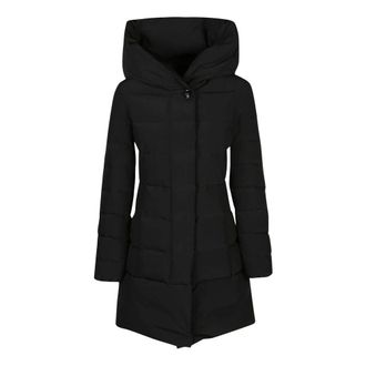 Woolrich Jassen, Dames, Zwart, M, Zwarte Puffy Prescott Parka