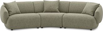 Castlery Auburn Curve Sofa Customized, Performance Classic Twill Moss, Spill Resistant, Modular for Sofas by Castlery