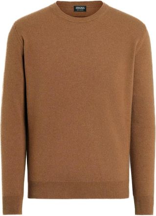 Ermenegildo Zegna Maglia girocollo in Oasi Cashmere - Heren - Cashmere truien - Bruin - 4XL - Truien & Vesten