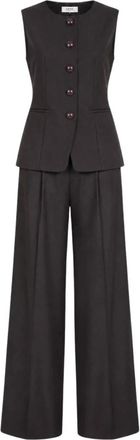 Marella Gilet en broekenset - Dames - Jumpsuits - Bruin - L - Polyester - Jumpsuits & Playsuits