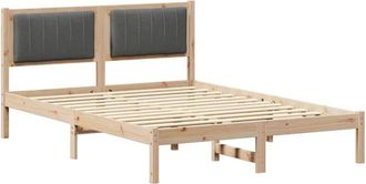 vidaXL Estructura De Cama Con Cabecera Tapizada Gris Oscuro Vidaxl