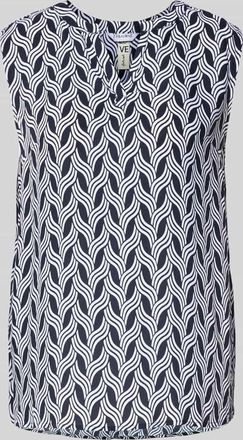 Zabaione Blusentop mit V-Ausschnitt in Marine, Größe XXL