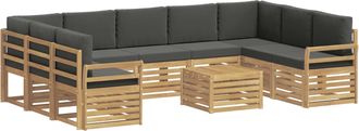 vidaXL Conjunto De Sof&aacute;s De Exterior 10 Uds. Blanco Y Antracita Vidaxl