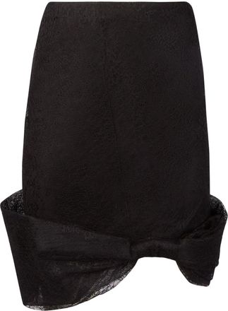 Nina Ricci Lace Bow Skirt - women - Polyamide/Viscose - 34 - Black