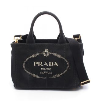 Prada Black Canapa Tote Bag (Pre-Owned)