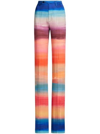 Marni high-waisted straight-leg trousers - women - Cotton/Elastane - 38 - Blue