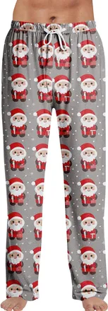 Generic Mens Pyjama Bottoms, Christmas Pajama Pants with Novelty Prints, Soft Stretch Fabric Nightwear, Elastic Waistband & Pockets, Comfortable Pyjamas for M