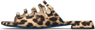 Loriblu Sandalen van luipaardprint stof met bandjes - Dames - Sandalen - Bruin - 38 EU - Schoenen