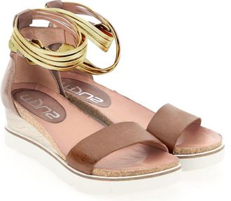 Mjus Sandalen met sleehak, in leer
