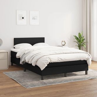 vidaXL Vidaxl - Cama Box Spring Con Colch&oacute;n Tela Negro 120x200 Cm