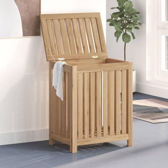vidaXL Cesto del Bucato 50x35x60 cm in Legno Massello di Teak - Vidaxl