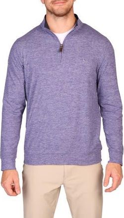 Tailorbyrd Brushed Mélange Quarter Zip Pullover in Oasis Blue at Nordstrom Rack, Size Xx-Large