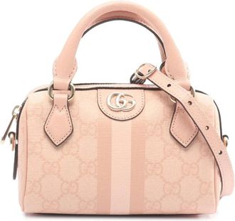 Gucci Pre-owned Vintage GG Supreme Mini Duffle Bag - Dames - Vintage Handtas - Roze - ONE Size - Vintage