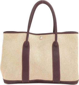 Herm&egrave;s Marron Toile H Tote Bag (Pre-Owned)